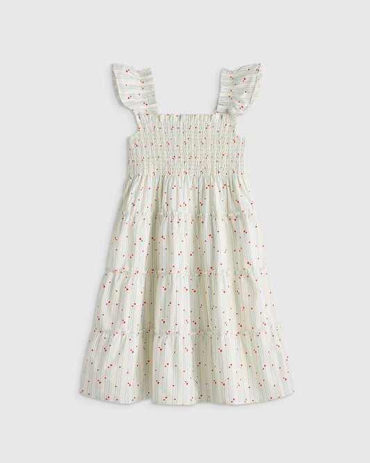 100% Organic Cotton Poplin Smocked Dress - US 9784