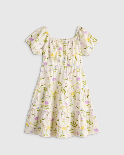 100% Organic Cotton Poplin Tiered Dress - US 2346