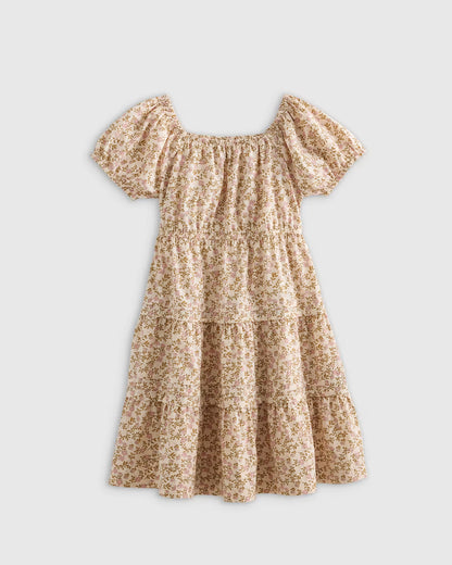 100% Organic Cotton Poplin Tiered Dress - US 8081