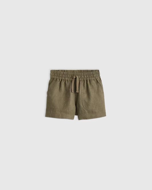 100% European Linen Drawstring Shorts - US 1510