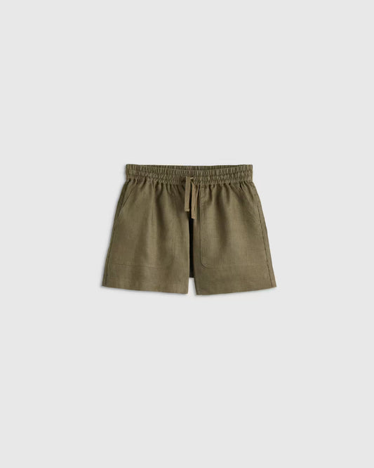 100% European Linen Drawstring Shorts - US 1138