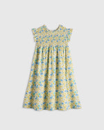 100% Organic Cotton Poplin Smocked Flutter Sleeve Dress - US 2651