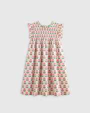 Pink Woodblock Floral