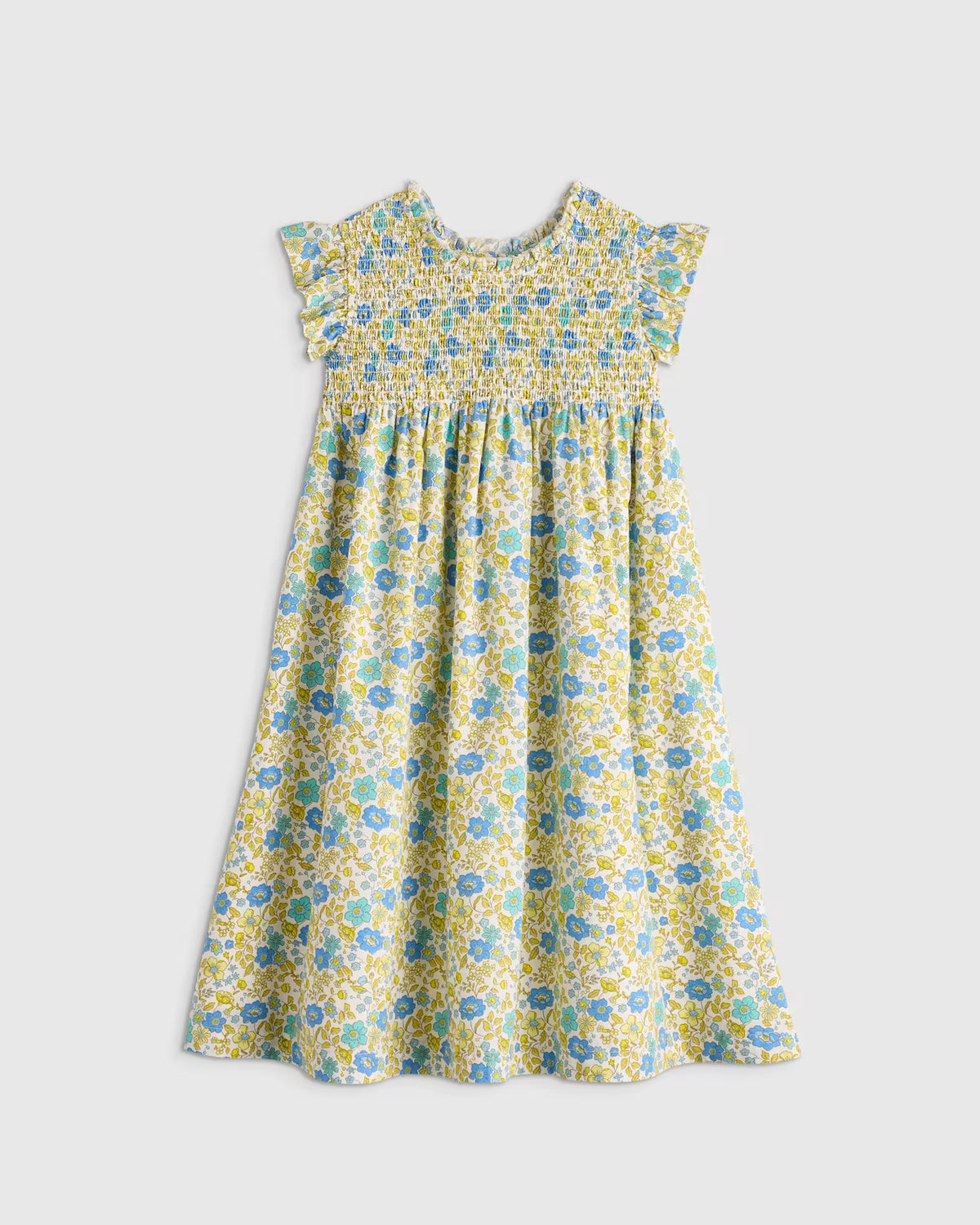 100% Organic Cotton Poplin Smocked Flutter Sleeve Dress - US 4539