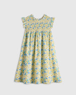 100% Organic Cotton Poplin Smocked Flutter Sleeve Dress - US 4539