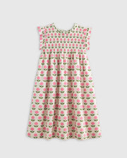 Pink Woodblock Floral