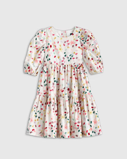 100% Cotton Poplin Puff Sleeve Dress - US 4055