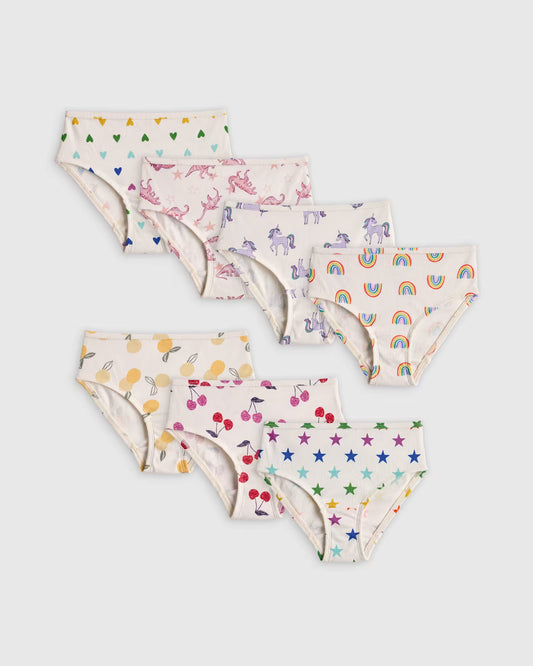 Girls 100% Organic Cotton Brief 7-Pack - US 3593