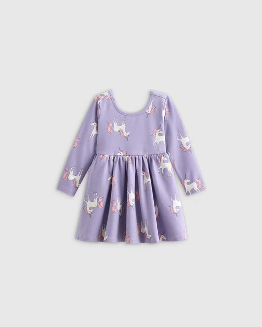 Organic Cotton Long Sleeve Skater Dress - US 0431