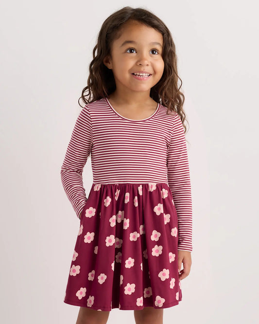 Organic Cotton Long Sleeve Skater Dress - US 3042
