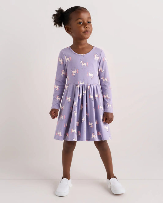 Organic Cotton Long Sleeve Skater Dress - US 5017