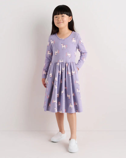 Organic Cotton Long Sleeve Skater Dress - US 8627