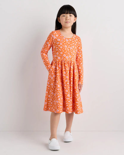 Organic Cotton Long Sleeve Skater Dress - US 8582