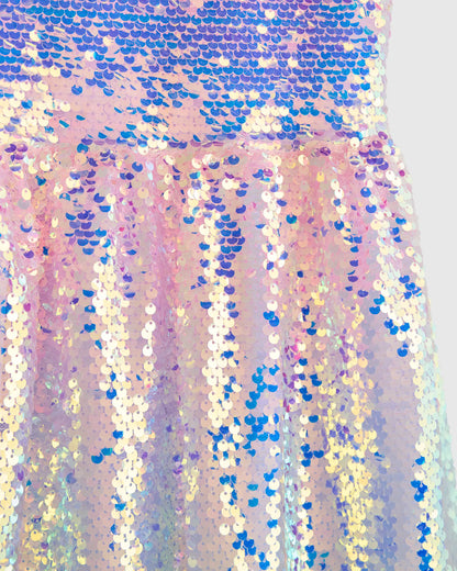 Sequin Flutter Sleeve Dress - US 5440
