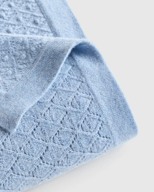 Mongolian Cashmere Pointelle Baby Blanket - US 7377