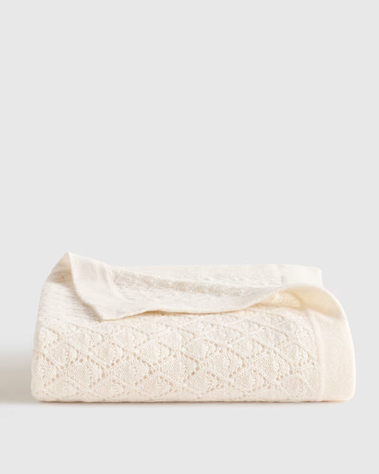 Mongolian Cashmere Pointelle Baby Blanket - US 4810