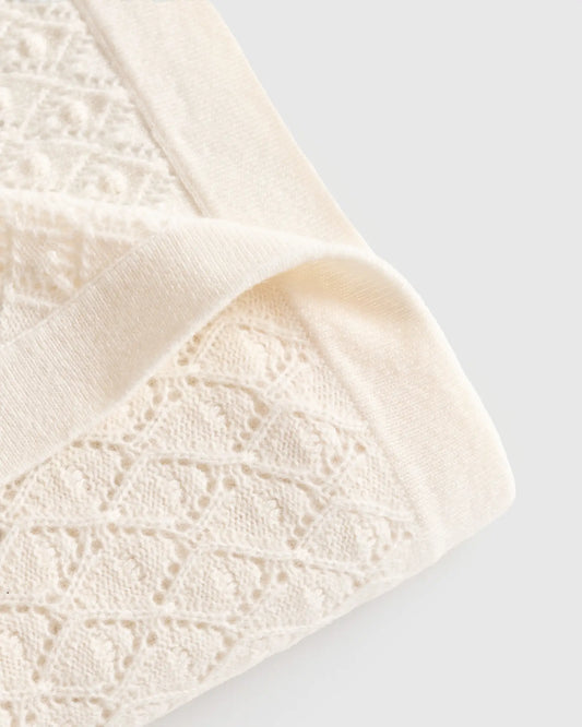 Mongolian Cashmere Pointelle Baby Blanket - US 4810