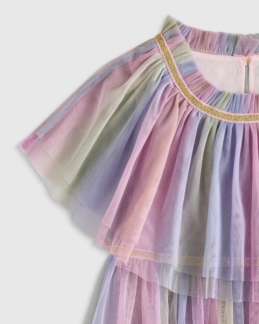 Recycled Tulle Tiered Dress - US 5620