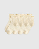 Everyday Lightweight Cotton Ruffle Quarter Crew Sock (4-pack) - US 5042