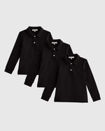 Organic Cotton Long Sleeve Pique Polo 3-Pack - US 3137
