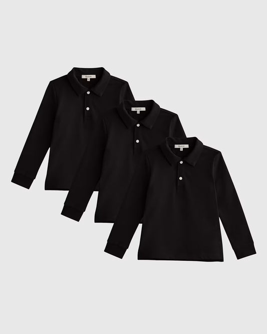 Organic Cotton Long Sleeve Pique Polo 3-Pack - US 3137