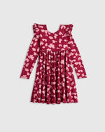 Bamboo Long Sleeve Flutter Twirl Dress - US 3280