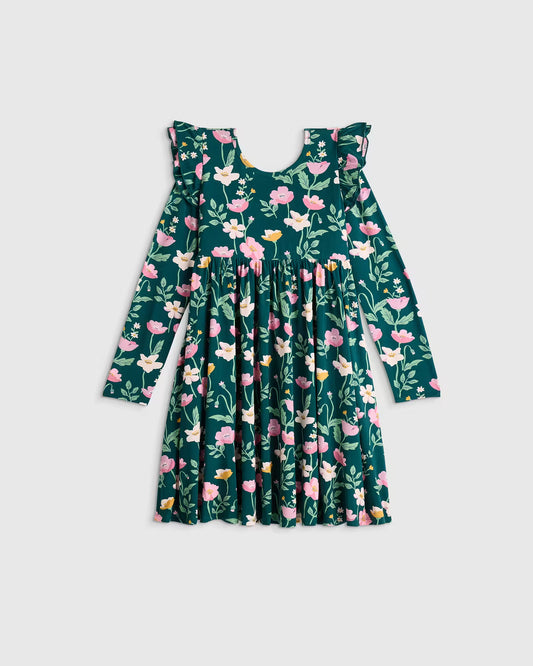 Bamboo Long Sleeve Flutter Twirl Dress - US 4375