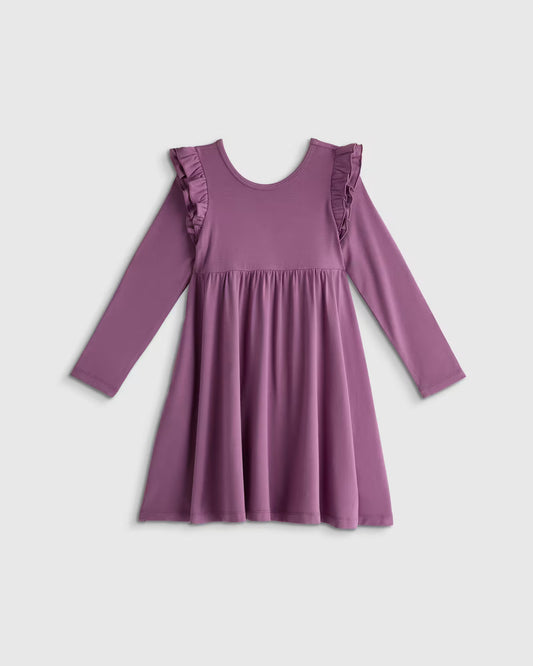 Bamboo Long Sleeve Flutter Twirl Dress - US 1081