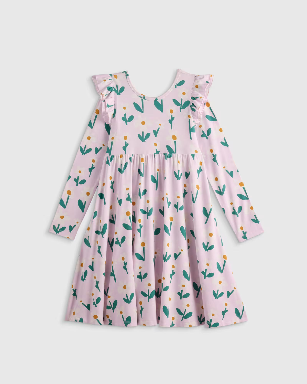 Bamboo Long Sleeve Flutter Twirl Dress - US 6970