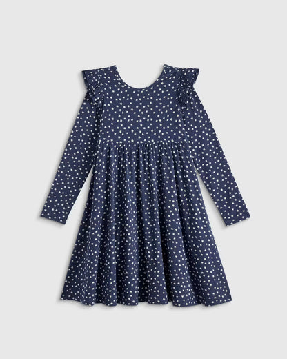 Bamboo Long Sleeve Flutter Twirl Dress - US 9395