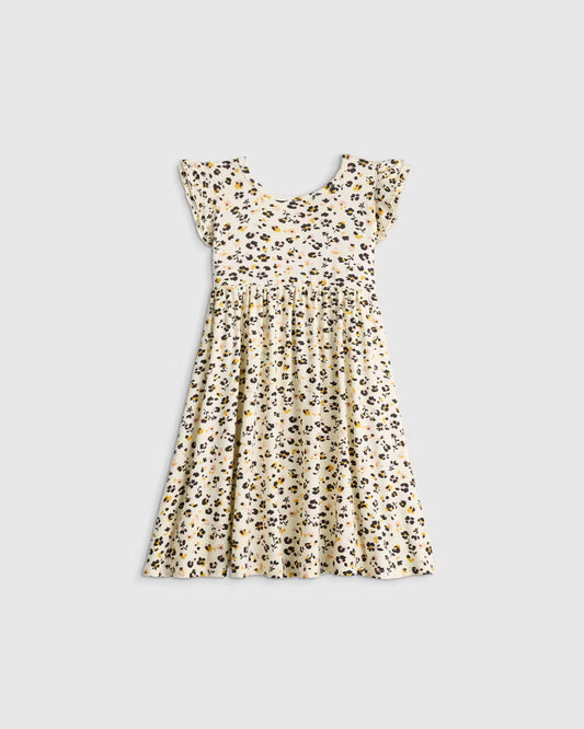 Bamboo Short Sleeve Flutter Twirl Dress - US 6773