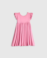 Bamboo Short Sleeve Flutter Twirl Dress - US 3006