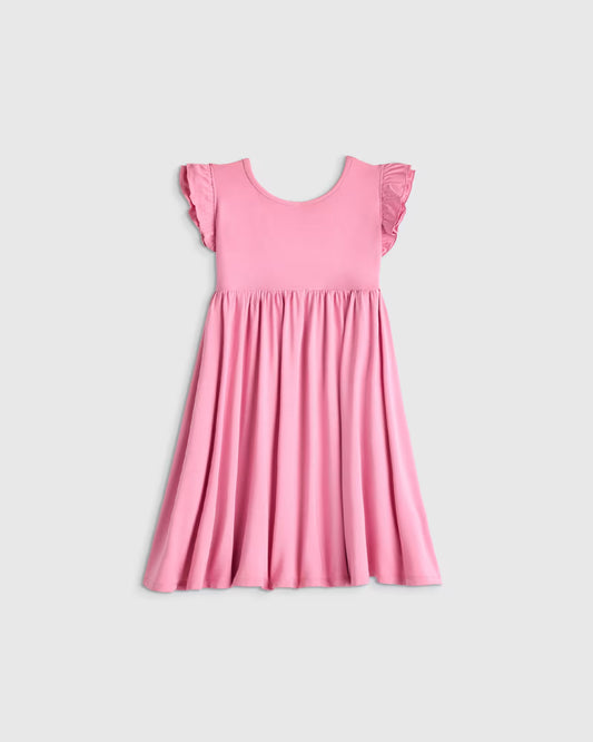 Bamboo Short Sleeve Flutter Twirl Dress - US 3006
