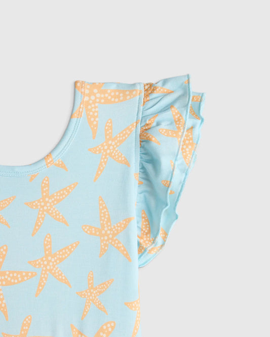 Bamboo Short Sleeve Flutter Twirl Dress - US 1979