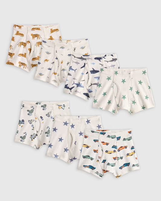 Boys 100% Organic Cotton Boxer Brief 7-Pack - US 4394