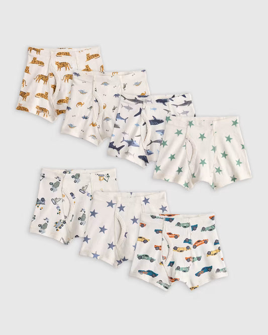 Boys 100% Organic Cotton Boxer Brief 7-Pack - US 5431