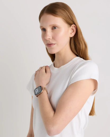 Stainless Steel & Pave Bracelet Smartwatch Band - US 4322