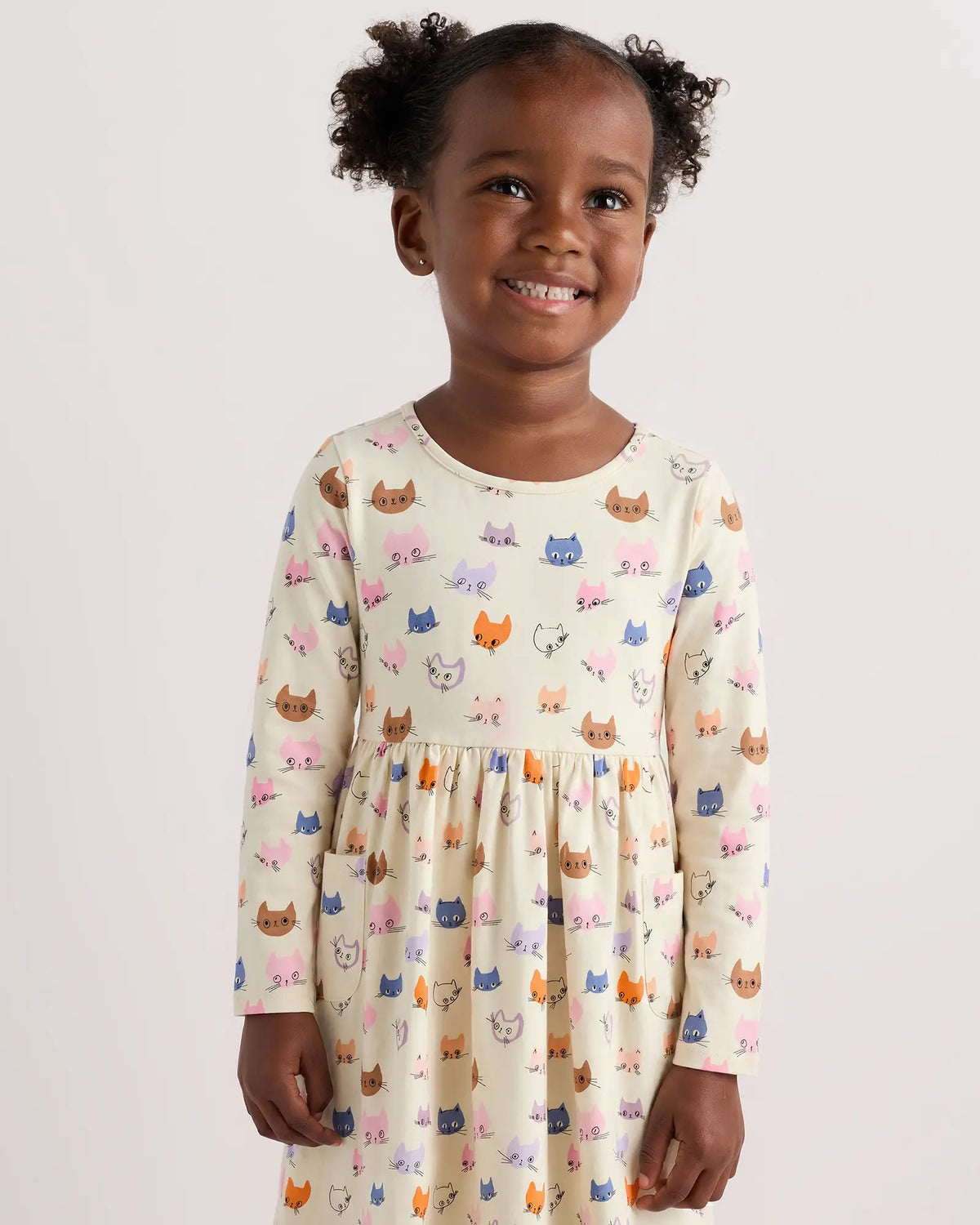 Organic Cotton Long Sleeve Fit and Flare Pocket Dress - US 4341