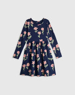 Organic Cotton Long Sleeve Fit and Flare Pocket Dress - US 0394