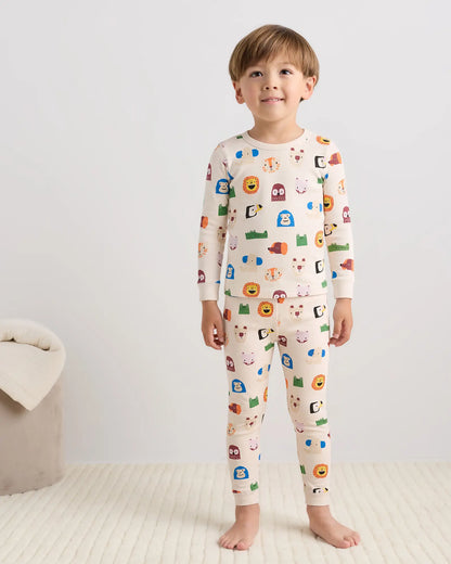 100% Organic Cotton Long Sleeve and Pant Pajama Set - US 3756