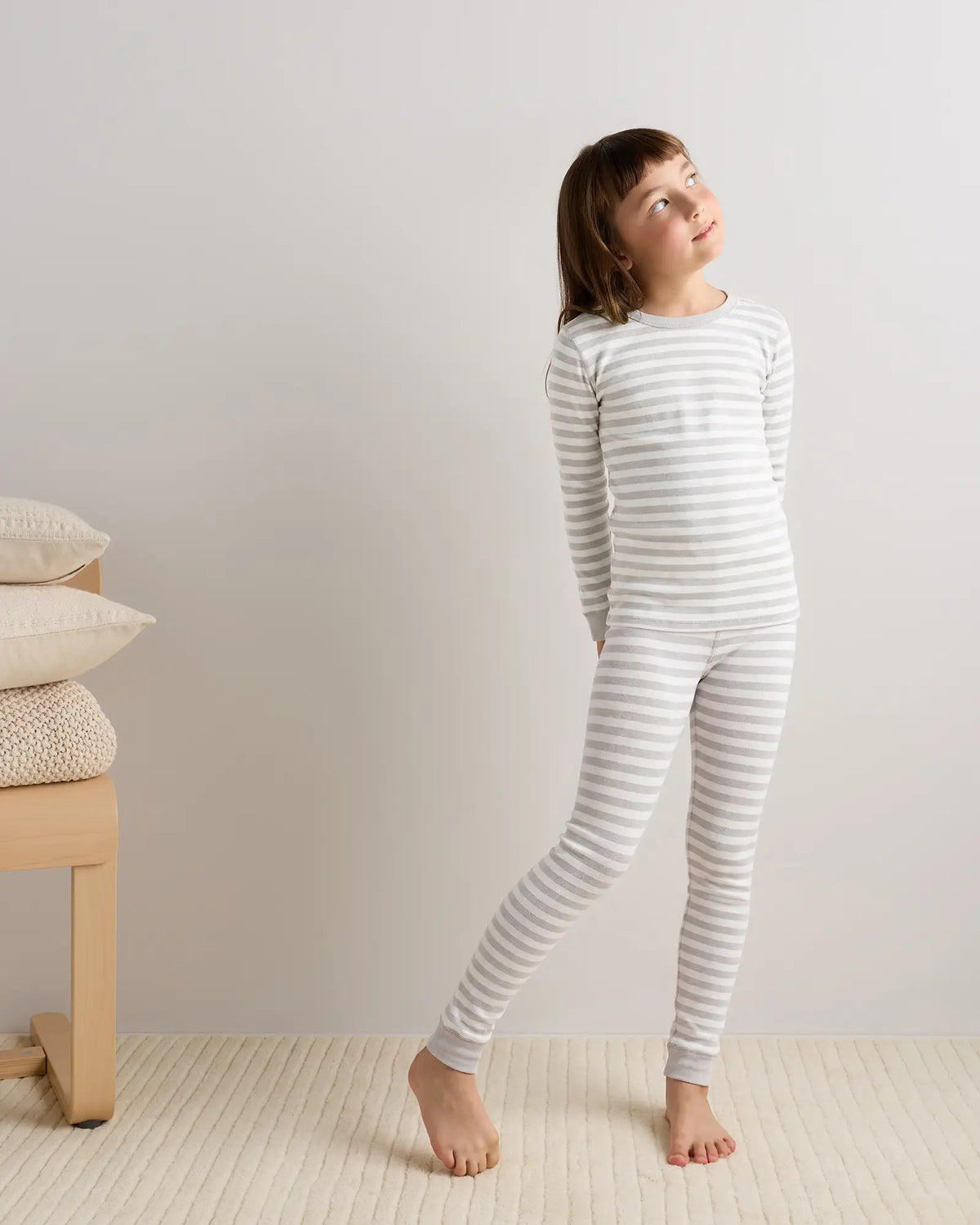 100% Organic Cotton Long Sleeve and Pant Pajama Set - US 2558