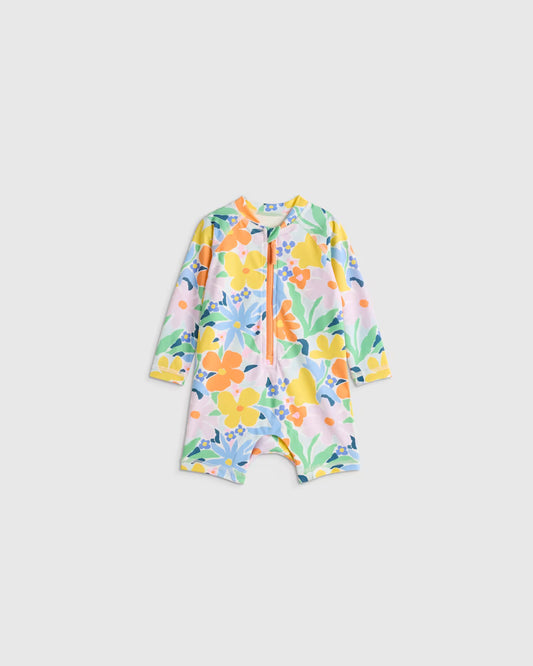 Long Sleeve Zip-Up Rash Guard One-Piece - US 3580