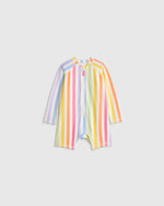 Long Sleeve Zip-Up Rash Guard One-Piece - US 6684
