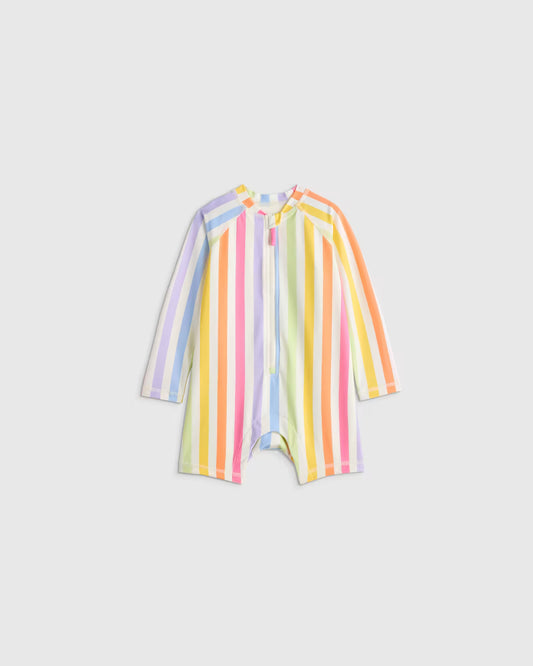 Long Sleeve Zip-Up Rash Guard One-Piece - US 6684