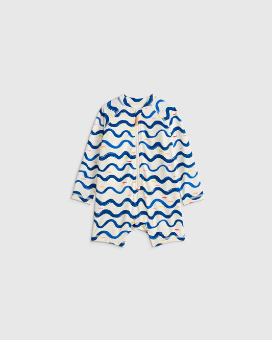Long Sleeve Zip-Up Rash Guard One-Piece - US 6175