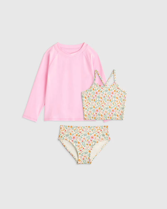 Tankini and Long Sleeve Raglan Rash Guard Set - US 3215