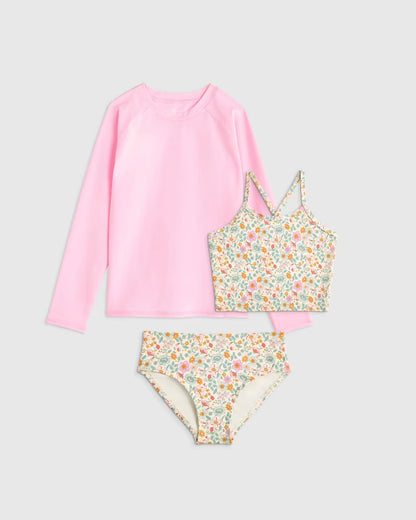 Tankini and Long Sleeve Raglan Rash Guard Set - US 6776