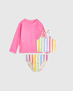 Tankini and Long Sleeve Raglan Rash Guard Set - US 7564