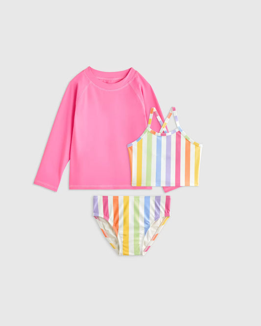 Tankini and Long Sleeve Raglan Rash Guard Set - US 7564