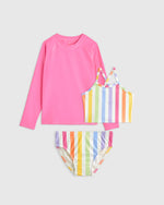 Tankini and Long Sleeve Raglan Rash Guard Set - US 2153